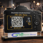 Camera Shaped Review Standee